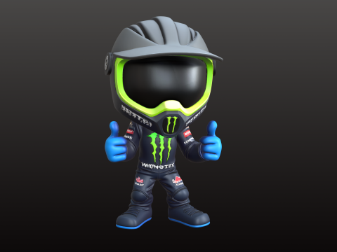 Maskotka Motocross Rider STL Ładny Cross Biker Model do druku 3D