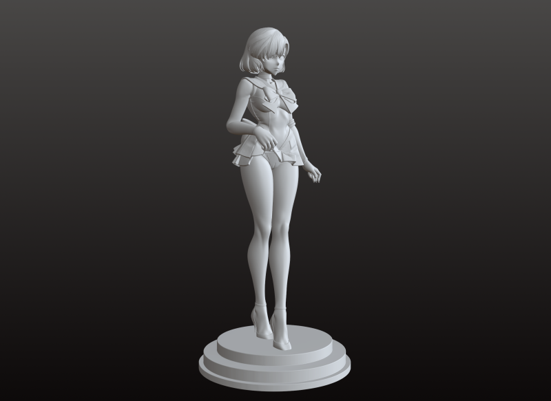 Girl Summer Manga STL School Style Collectible 3D Print Model .c4d .max .obj .3ds .fbx .stl .blend