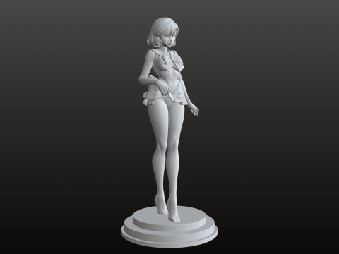 Meisje zomer Manga STL School stijl collectible 3D printmodel