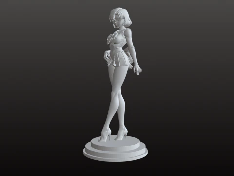 Дівчина Літня манга STL Шкільний стиль Колекційний 3D Принт Модель