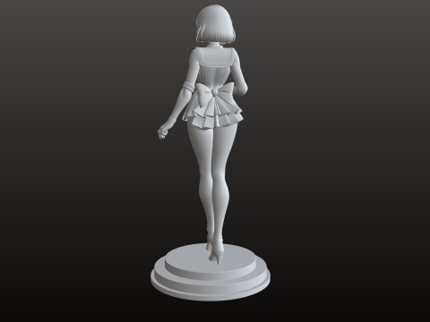Girl Summer Manga STL School Style Collectible 3D Print Model