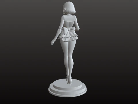 Дівчина Літня манга STL Шкільний стиль Колекційний 3D Принт Модель