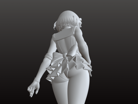 Girl Summer Manga STL School Style Collectible 3D Print Model