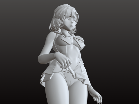 Girl Summer Manga STL School Style Collectible 3D Print Model