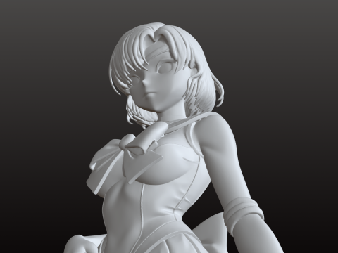 Girl Summer Manga STL School Style Collectible 3D Print Model