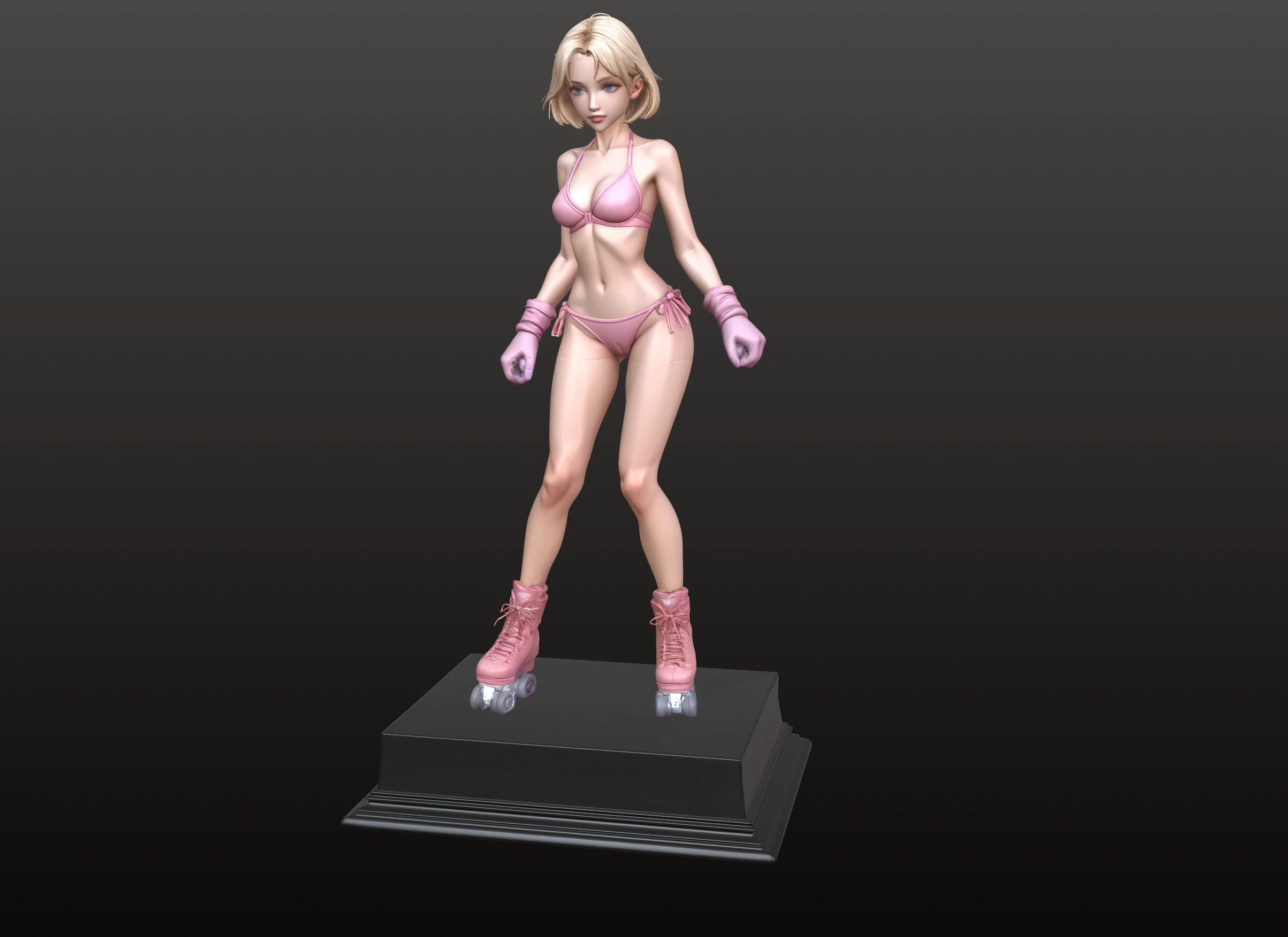 Girl Manga Roller STL Energetic Skater Collectible 3D Print Model .c4d .max .obj .3ds .fbx .stl .blend 