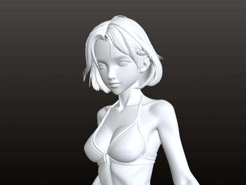 Girl Manga Roller STL Energetic Skater Collectible 3D Print Model