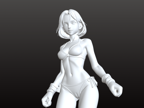 Girl Manga Roller STL Energetic Skater Collectible 3D Print Model