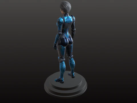 Cybernetic Girl STL Futuristic Robotic Female 3D Print Model
