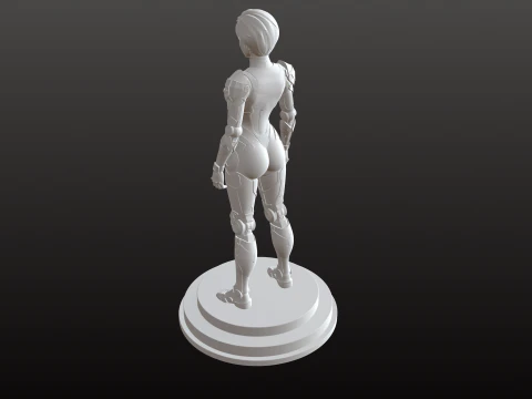 Cybernetic Girl STL Futuristic Robotic Female 3D Print Model