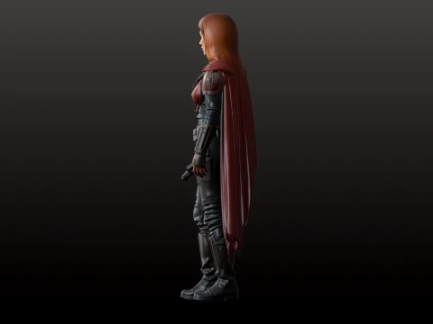 Galactic Huntress Figurine Mandalorian Inspired Collectible 3D Print Model