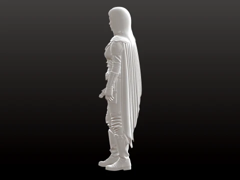 Galactic Huntress Figurine Mandalorian Inspired Collectible 3D Print Model