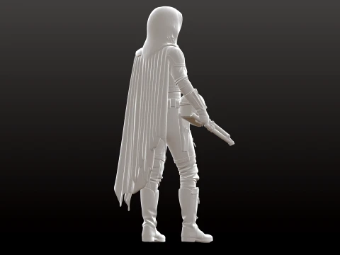 Galactic Huntress Figurine Mandalorian Inspired Collectible 3D Print Model