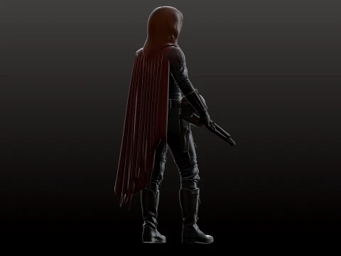 Galactic Huntress Figurine Mandalorian Inspired Collectible 3D Print Model