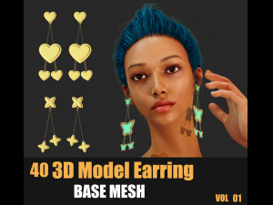 40 3D Earring Models In Maya For Game And Animation 3D Model
