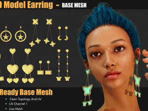 40 3D Earring Models In Maya For Game And Animation 3D Model