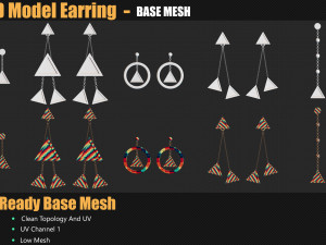 40 3D Earring Models In Maya For Game And Animation 3D Model