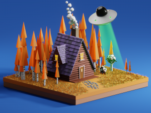 UFO in Farm 3D Model