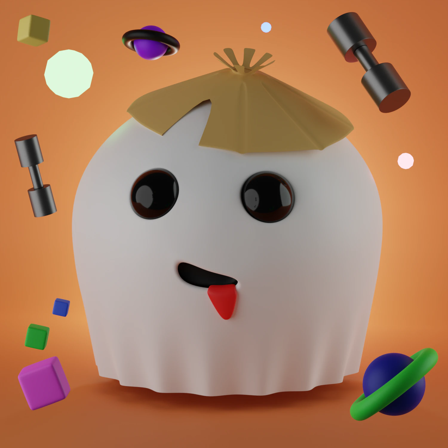 Ghost 3D Model .c4d .max .obj .3ds .fbx .stl .blend