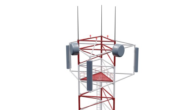 Signal tower 3D Model .c4d .max .obj .3ds .fbx .stl .blend 