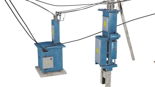 Electrical substation 3D Модель .c4d .max .obj .3ds .fbx .stl .blend 