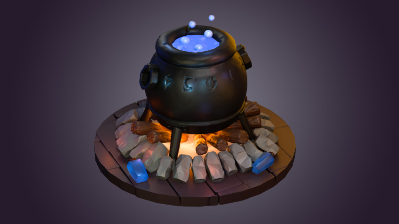 The witchs cauldron 3D Model .c4d .max .obj .3ds .fbx .stl .blend 