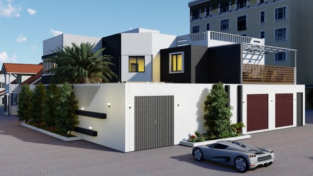 Modern villa Luxury Villa modern Villa modern house 3D Model .c4d .max .obj .3ds .fbx .stl .blend 