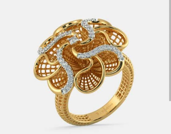 Flower ring 3D Print Model .c4d .max .obj .3ds .fbx .stl .blend 