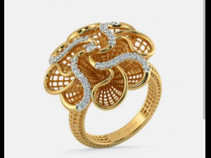 Bague fleur Modèles 3D en vedette