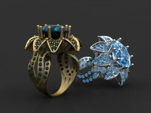 Bague fleur Modèles 3D en vedette