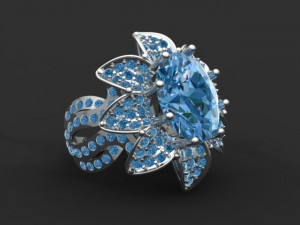 Flower ring Model Cetak 3D