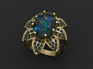Flower ring Model Cetak 3D