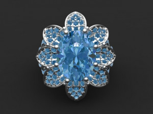 Flower ring Model Cetak 3D