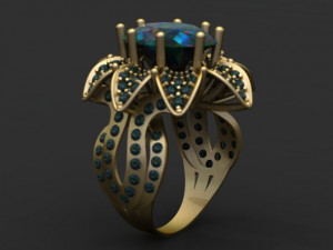 Flower ring Model Cetak 3D