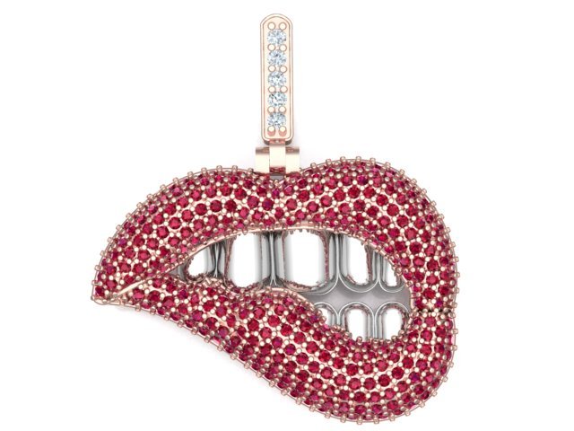 Lip love pendant 3D Model .c4d .max .obj .3ds .fbx .stl .blend 