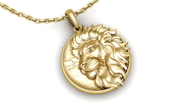 Lion pendant 3d printable model 3D Принт Модель .c4d .max .obj .3ds .fbx .stl .blend 