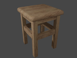 Wooden stool 3D 模型