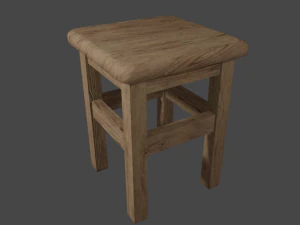 Sgabello in legno Modello 3D