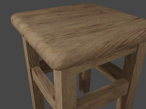 Wooden stool 3D 模型