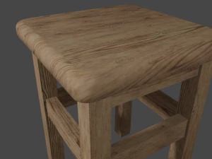 Wooden stool 3D Model