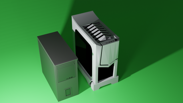 Two computers 3D Model .c4d .max .obj .3ds .fbx .stl .blend 
