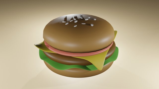 Burger 3D 3D 모델 .c4d .max .obj .3ds .fbx .stl .blend 