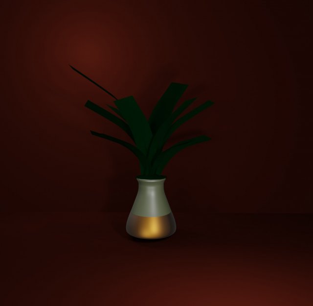Vase with plant for home decor 3D Print Model .c4d .max .obj .3ds .fbx .stl .blend 