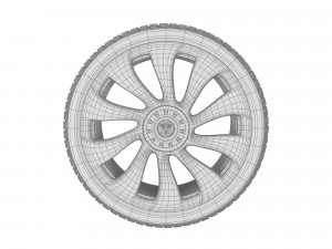 Tesla Model Y 21 Wheel and Winter Tire Model 3D