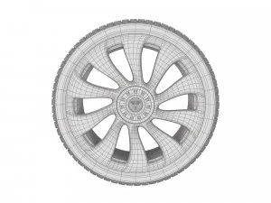 Tesla Model Y 21 Wheel and Winter Tire 3D Model