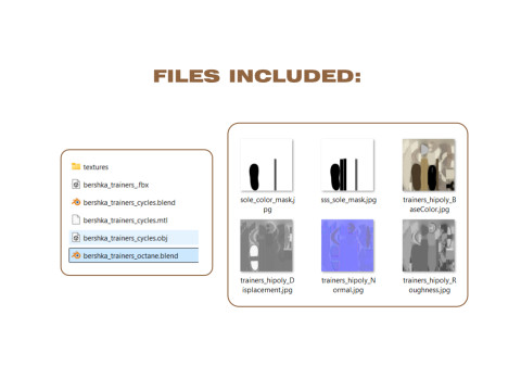 Sneakers Bershka Training Shoes 3D Model