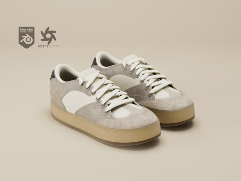 Sneakers Bershka Training Shoes 3Dモデル