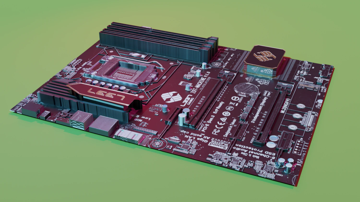 Mother board 3D Model .c4d .max .obj .3ds .fbx .stl .blend 