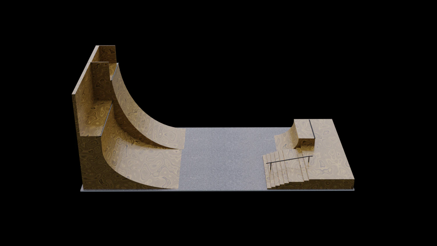 Skate park 3D Model .c4d .max .obj .3ds .fbx .stl .blend 