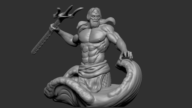 Poseidon Model Cetak 3D .c4d .max .obj .3ds .fbx .stl .blend 
